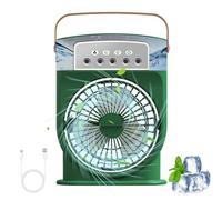 Portable Air Conditioner Fan 600ML, 4 in 1 Personal Mini Cooling Fan with Water Mist Spray, Quiet Air cooler Fan With 1/2/3 H Timer 3 Speeds, 7 Colors LED Night Lights, Personal Evaporative Coolers