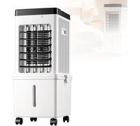Portable Air Conditioner Fan, Evaporative Air Cooler Fan 10L with 3 Speeds, Space-Saving Low Energy Fan with Wheels for Home Office & Bedroom