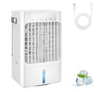 Portable Air Conditioner Fan, Mini Evaporative Air Cooling Fan with 3 Speeds & 1-8H Timer, Air Cooler Fan with 7 Colors LED Light and 3 Spray Modes,Portatil for Bedroom Officeand coffee Desk-900ml