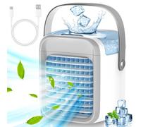Portable Air Conditioner, Mini Air Conditioner, 3-in-1 Portable Air Cooler, 3 Speeds & 7 Colors USB Rechargeable Evaporative Air Cooler Humidifier with Handle, Suitable for Home Office Dorm