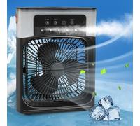 Portable Air Conditioner - Mini Air Cooler with 90° Oscillation, 3 Wind Speeds, 5 Spray Modes, Timer, 7-Color Night Light for Home, Office, Bedroom [Energy Class A+++]