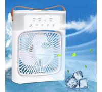 Portable Air Conditioner - Mini Air Cooler with 90° Oscillation, 3 Wind Speeds, 5 Spray Modes, Timer, 7-Color Night Light for Home, Office, Bedroom [Energy Class A+++]