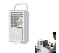 Portable Air Conditioner, Mini Air Cooler With Mist Cooling, Oscillating Fan With 3 Speeds, Timer, And LED Light For Home, Office, And Travel，White-1pc