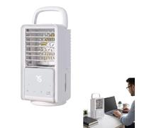 Portable Air Conditioner, Mini Air Cooler With Mist Cooling, Oscillating Fan With 3 Speeds, Timer, And LED Light For Home, Office, And Travel，White-1pc (White)