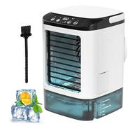 Portable Air Conditioner, Mini Portable Air Conditioner Fan, 3 in 1 Evaporative with Large Capacity Water Tank, Cooling Mist with 7 LED Lights Desk Cooler for Home Travel Office