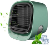 Portable Air Conditioner, New Upgrade Breeze Desktop Air Conditione, Portable Air Cooler, Humidifier Air Cooling Fan for Home, Office, Bedroom,Green