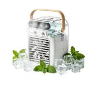 Portable Air Conditioner,Portable Air Cooler and Humidifier,Mini Mobile Air Conditioner,Desktop Cooling Fan,3 Wind Speeds,with USB Connectivity and Built-in LED Light, for Home, Office and Outdoor