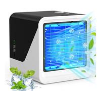 Portable Air Conditioner Small Personal Air Cooler 3 in 1 Air Conditioners, Compact Evaporative Cooler Air Humidifier, 3 Wind Speed Desktop Air Conditioner Fan, Suitable for Home & Office