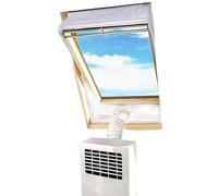 Portable Air Conditioner Window Kit - Outward Opening Roof Casement Window Vent, Waterproof AC Cover With Zip. Centre, Windproof Fastening Tape, Ideal For Wall, Door,
