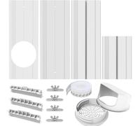 Portable Air Conditioner Window Vent Kit with 2-in-1 Coupler Fit for 5.0"/5.9” Exhaust Hose, Mobile A/C Unit Window Kit with 3 Seamless Slot Seal Plates for Vertical/Horizontal Sliding Window