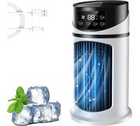 Portable Air Conditioner with 300ML Water Tank, Portable Air Cooler Fan With 6 Wind Speeds, Silent Cooling Fan with Digital Display & Timing Fan, Mobile Air Conditioners for Home Office