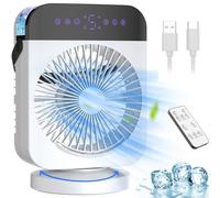 Portable Air Conditioner with Large LED Display, 4-Wind Speed&2-Mist Setting Mini Ac Unit, Small Air Coolers for Home with Timer/Light, Personal Oscillating Cooling Fan, Perfect for Room Study Office