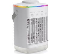 Portable Air Conditioner with Large Water Tank 4-Speed Fan 2-8Hr Timer Mist Spray 3 in 1 Evaporative Coolers Humidifier Purifier Mini Air Conditioning Unit Coloured Mood Lighting Quiet 16 * 14 * 24CM