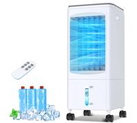 Portable Air Conditioners, 1.6 Gal Fast Cooling Evaporative Air Cooler, Portable AC Unit w/3 Spds & Cooling Mode, Swamp Cooler w/Remote, Windowless Air Conditioner for Room Office Garage
