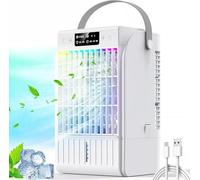 Portable Air Conditioners,1500 ML Portablel Air Cooler, 4 Wind Speeds& 2 Spray Modes Evaporative Air Cooler,Personal Cooling Fan with 2-6H Timer& 7 Color Night Light,Suitable for Home Office (White)