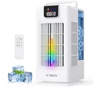 Portable Air Conditioners, 2000ML Personal Air Conditioner, Mini Air Conditioner, Evaporative Air Cooler Fan with 120° Oscillation, 7 RGB Light Modes, 4 Speeds & 1-8H Timer for Bedroom Office