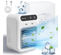 Portable Air Conditioners, 25W Rechargeable Mini Portable AC Unit 2 Cool Air Spray, Personal Cooling Fan with 2 Speeds, Small Room Air Conditioners for Bedroom, Office, Outdoor