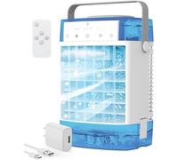 Portable Air Conditioners,3-Speed Small AC Fan, Evaporative Air Cooler with Remote,Timer function,7-Color Night light, 2 Mist modes,Personal Air Conditioner for Bedroom,Office,Room(Blue)