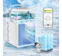 Portable Air Conditioners, 4 in 1 Rechargeable Mini Air Conditioner Evaporative Personal Cooler Humidifier with App Control, 800ML Mini AC Desktop Cooling Fan for Office Tent Bedroom