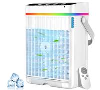 Portable Air Conditioners, 40oz Water Tank, 3 Wind Speed & 3 Cool Mist, 1-3H Timer & 7 LED Light, Personal Air Conditioner Small Mini Air Conditioner Portable Air Cooler for Room/Office