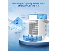 Portable Air Conditioners, Air Cooler with Remoter Evaporative Personal Mini AC, 3 Wind Speed, 2-4-8H Timer, 3 Modes, Colorful Night Light, Portable AC for Room, Car, Bedroom, Camping