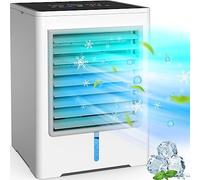 Portable Air Conditioners, Evaporative Air Cooler with 3 Speeds, USB Touch Personal Air Conditioner with 1/3/6H Timing, Mini Desktop Cooling Fan for Room Office Bedroom Camping Car Tent Desk Dorm