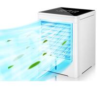 Portable Air Conditioners, Evaporative Air Cooler with 3 Wind Speeds 3 Timers Touch Screen Small Desktop Cooling Fan, Personal Mini Air Cooler for Home Room Camping Car Office