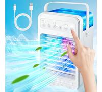 Portable Air Conditioners, Mini Air Conditioner Personal Evaporative Air Cooler with 4 Speeds 7 Colors, 600ML Portable Ac Unit Fan 2 Cool Mist Cooling Fan for Room Office Car