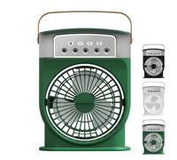 Portable Air Conditioning, 1-3 Timer 600 ml Mini Portable Air Conditioner, Without Tube, 3 Speeds 5 W Air Cooler with Night Light in 7 Colours for Home Office (Green)