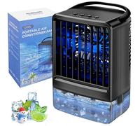 Portable Air Conditioning: Portable Evaporative Air Cooler, AC with 3 Wind Speeds, Personal Mini Cooler with 7 Night Lights and