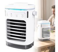 Portable Air Conditioning Unit, 2 Styles Room Cooler Humidifier, 3S Rapid Nano Mist, 900ml Tank Dual Cold Mist 4-Speed Fan with 7-Color Light & Digital Timer Display for Home Bedroom