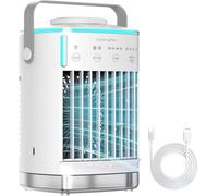 Portable Air Cooler, 3-in-1 Air Cooler, Mini Air Conditioner With 4 Wind Speed & 7 Colour Lights & 700ml Water Tank&2-8H Timer, Personal Evaporative Air Conditioner Fan for Home, Office, Bedroom