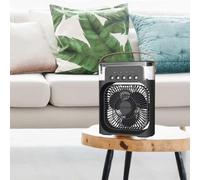 Portable Air Cooler, 3-in-1 Mini Air Cooler With 3 Wind Speed & RGB 7 LED Light & 600ml Water Tank 1-3H Timer, Air Conditioner 180°Adjustment for Home, Office, Bedroom, Desk, Car, Truck (Black)