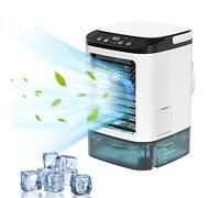 Portable Air Cooler, 3 Speeds Evaporative Air Conditioner Fan with Night Light, 900ml Water Tank, Cordless Personal Conditioner Fan for Office Room