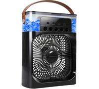 Portable Air Cooler, 4 in 1 Air Conditioner with Humidifier 600ML 3 Wind Speeds & 1-3H Timer, Personal Air Conditioning Unit 7 LED Light Mini Evaporative Air Coolers AC for Office Home Bedroom