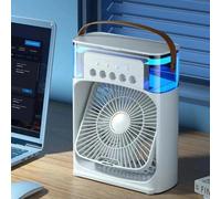 Portable Air Cooler, 4-in-1 Mini Air Conditioner Fan with 3 Speeds, 700ml Water Tank,USB Powered Personal Evaporative Cooler for Home, Office, Bedroom - Energy Class A+ (White)