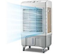 Portable Air Cooler 60L with Ice Crystals, 120° Oscillation, 3 Wind Speeds, Lightweight Design with Wheels for Bedroom, Office, and Outdoor Cooling