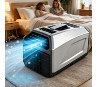 Portable Air Cooler, Camping Ac Unit, 4500/5100 Btu Portable Mobile Ac For Tent, Van, Rv, Truck, 3-In-1 Cooling Dehumidifier & Fan, 3 Speeds, 24h Timer, Twin Hose,Self-Evaporating, Remote 1500W