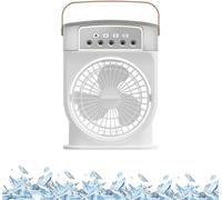 Portable Air Cooler Fan, Ice Fan Air Cooler,cooling Fan with Ice Cooling System Ice Blast Fan, Rechargeable Portable Mini Misting Fan Hat Blow Cold,Portable Air Conditioner Fan (White)