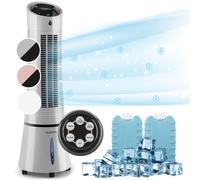 Portable Air Cooler Humidifier Portable Air Conditioner Air Purifier Fan 6L Grey