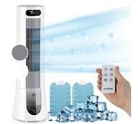 Portable Air Cooler Humidifier Purifier Fan 45 W 7 L 2 Ice Pack LED Touch White
