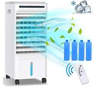 Portable Air Cooler, Mobile Air Conditioner Fan Purifier, Humidifier With Wheels And 5L Dual Water Tank, 3 Modes, 3 Speeds, Remote Control