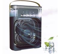 Portable Air Cooler - Portable Air Conditioner Small Quiet Personal AC,USB Powered Mini Desktop Cooling Misting Fan, 1/2/3 H Timer, 3 Speeds,180°Adjustment,for Office, Home, Room, Desk, Car (Black)