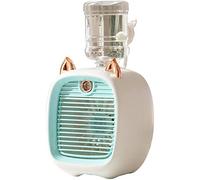 Portable Air Cooler, USB Personal Air Conditioner Fan and Humidifier, Rechargeable Air Conditioner with 3 Wind Speeds, Desktop Mini Air Cooler for Bedroom, Office, Home (Blue)