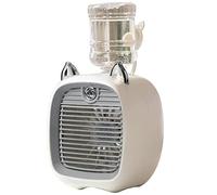 Portable Air Cooler, USB Personal Air Conditioner Fan and Humidifier, Rechargeable Air Conditioner with 3 Wind Speeds, Desktop Mini Air Cooler for Bedroom, Office, Home (Grey)