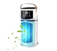 Portable Air Cooler - USB Plug In Misting Air Conditioner Fan 9 Speed Adjustable Cooling Device LED Light Purifying Humidifying Desk Unit | for Bedroom Dorm Study Room Office Reading