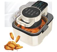 Portable Air Fryer,5-In-1 Visible Air Fryer,8 Preset Menus,9l Large Capacity Power Off Memory With Holographic Touch Screen 0-24 Hours Appointment for Roast,Bake,Dehydrate,Crisp