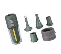 Portable Air Inflator with 5 Nozzles and LED Tent Light, Green