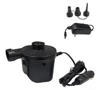Portable Air Pump 12V Electric Inflator Deflator for Camping Beach Bed Boat - Quick 300L/min Flow with Auto Socket Adapter(A)