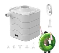 Portable Air Pump - Deflating Tool with 6 Nozzles - Air Pumps for Inflatable Beds, Camping, Cushions, Mattresses, Beds, Boats, Buoys